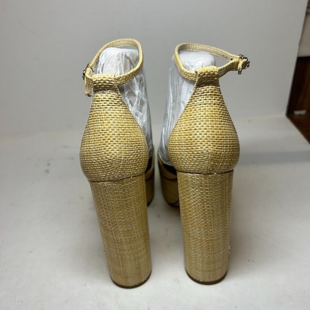 Sam Edelman Womens 6.5 M Beechwood Basketweave Raffia Kori High Heels NIB LT7 - Picture 3 of 4